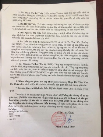 Công khai thực hiện thông tư 09